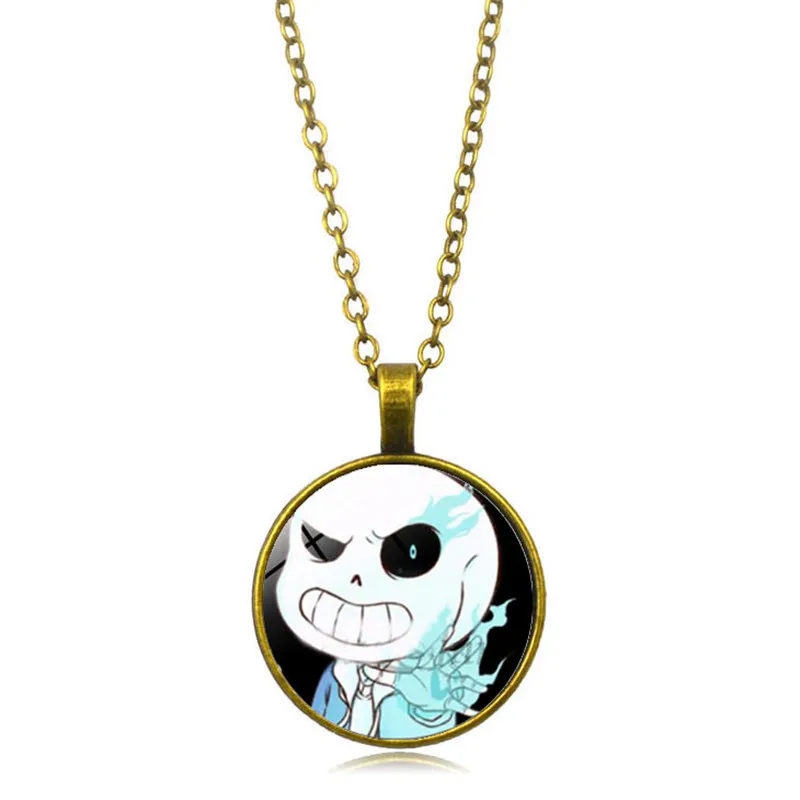 Ожерелье для геймеров Undertale 2018 ожерелье кулон призрак видеоигра стеклянный