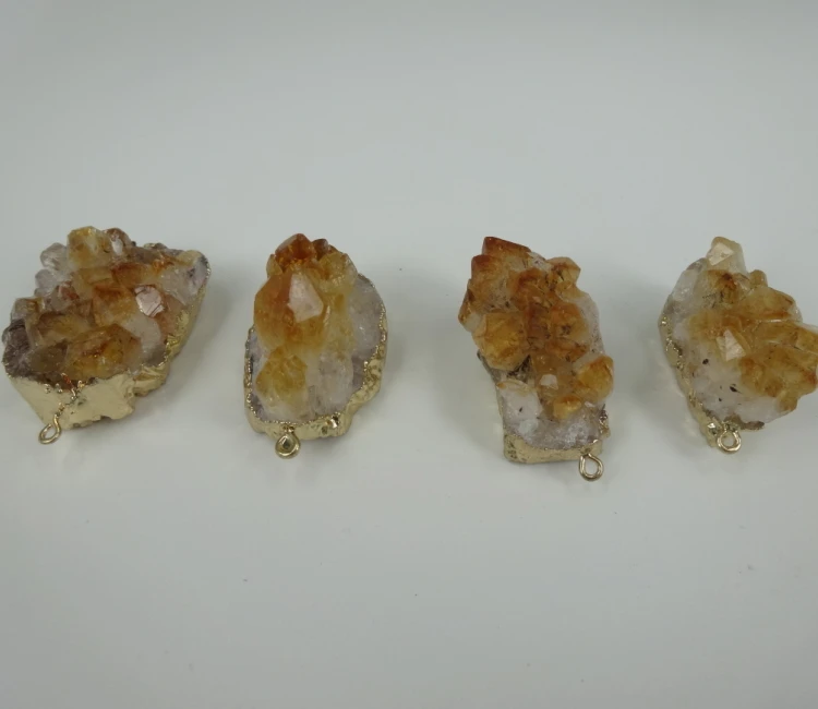 

4 шт., оптовая продажа, Женские Подвески Drusy Druzy, милый окрашенный геодезический каменный друг, подвеска с краями, кварцевые подвески