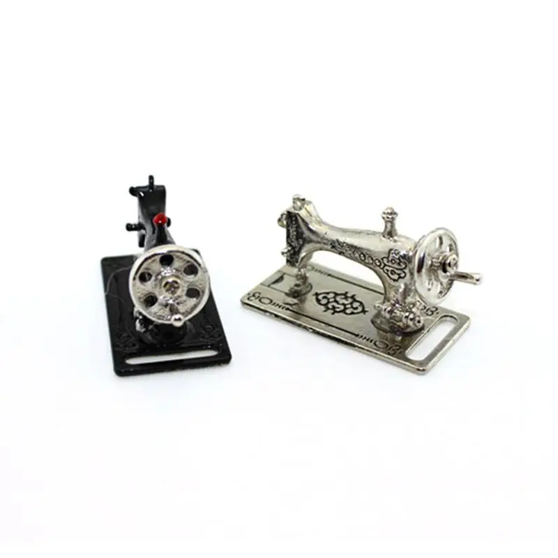 1:12 Miniature Table Sewing Machine Head Doll House Simulation Furniture Toys Vintage Retro Dollhouse Decor Gift Accessories |