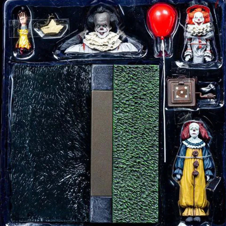 Экшн фигурка Tronzo NECA IT 2017 Deluxe набор аксессуаров из фильма ужасы Pennywise ПВХ модель