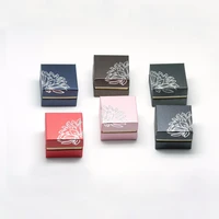 24pc 5 5x5 5x4c tone flower cardboard jewelry boxes for bracelets rings mixed color storage gifts presents display boxes