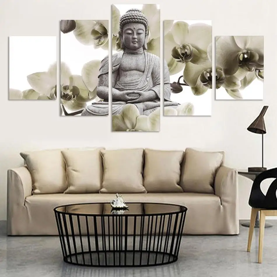 

HD Print buddha orchid flower Painting On Canvas Art Print Kids Children room wall decor print poster picture canvas /PT0236