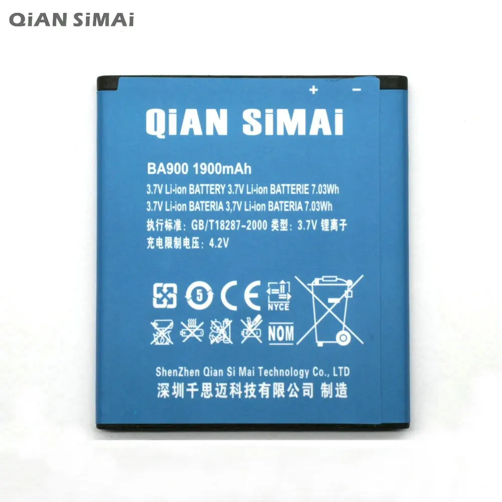 QiAN SiMAi High Quality BA900 1900mAh Battery For Sony Xperia TX GX LT29i J Sh36 ST26i L C2104 C2105 E1 M C2004 C2005 C1904 | Мобильные