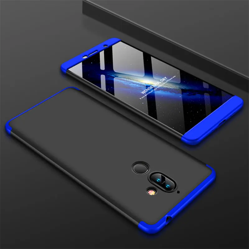 

For Nokia 7Plus 7 Plus Case 360 Degree Protected Full Body Phone Case for Nokia 7 Plus TA 1041 1062 1046 with Glass Protector