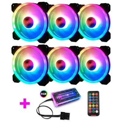 Цветной 120 мм круглый RGB cpu охлаждающий вентилятор+ пульт дистанционного управления с двойной диафрагмой светодиодный светящийся ПК корпус тихий вентилятор водяного охлаждения - Цвет лезвия: pink