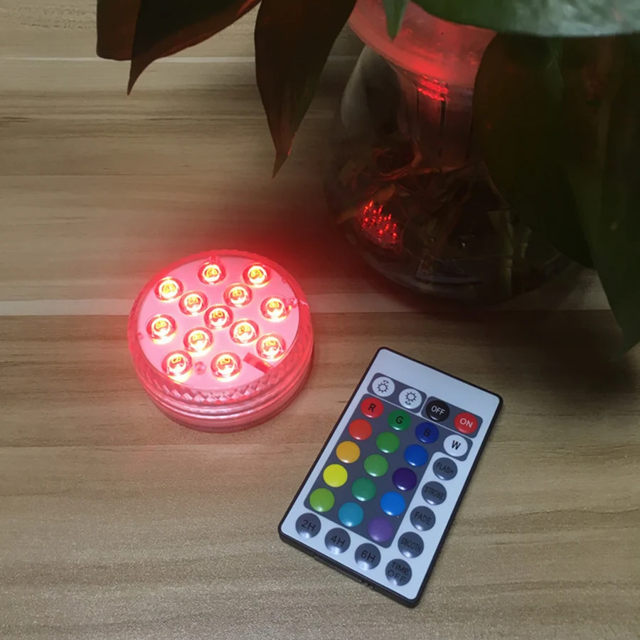 13 светодиодов RGB погружной светильник на батарейках для бассейна подводный ночной Светильник ваза Свадебная вечеринка праздник сад празднование