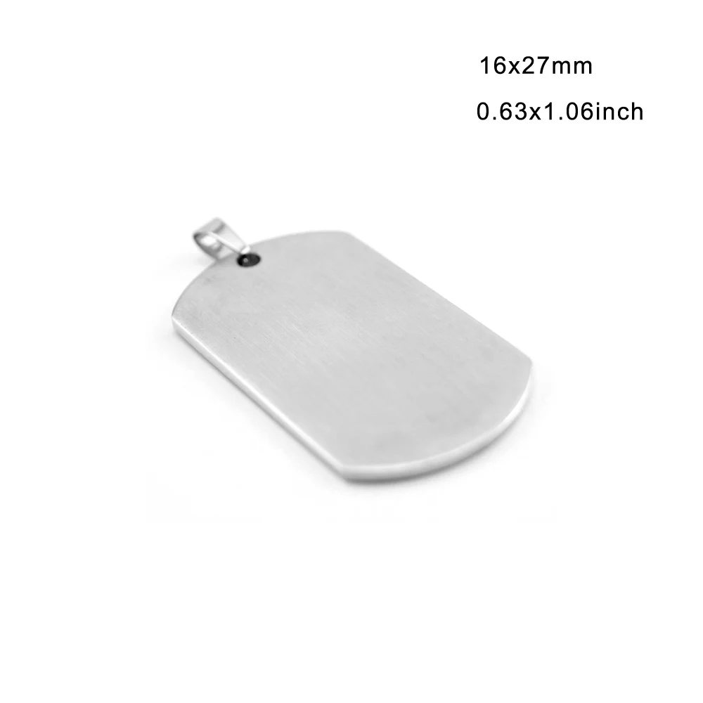 50 шт. матовая поверхность кулон кисть польский ремесел Мужская Dog tag 1,1x1,9 дюймов из нержавеющей стали подвески для мужчин теги - Окраска металла: 16x27 steel