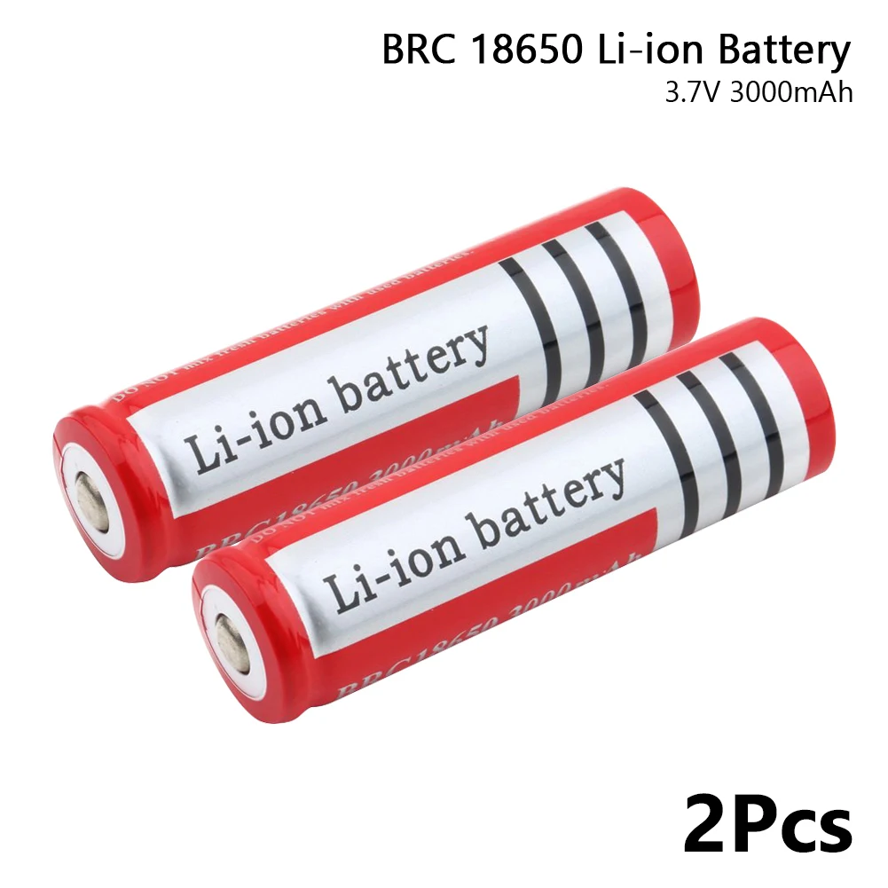 2 Pcs BRC большой 18650 Аккумулятор 3,7 в 3000 аккумуляторная батарея мАч высокой разрядки литиево-ионный аккумулятор - Цвет: 2 Pcs