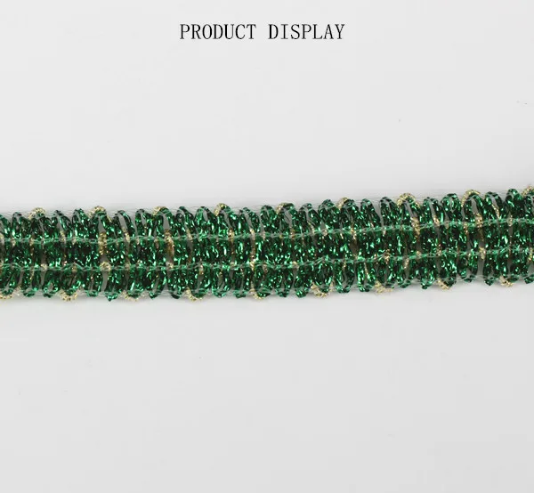 Плетеная зеленая Золотая кружевная ткань искусственная декоративная лента