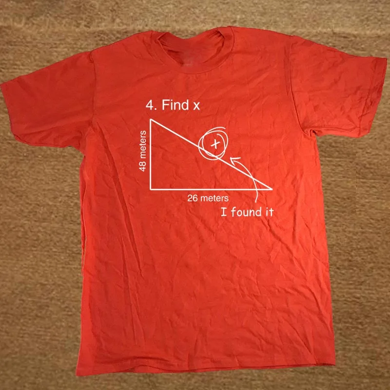 red Find Variable X Math Teacher забавная футболка мужская с коротким рукавом из хлопка с рисунком из мультфильма - Цвет: red