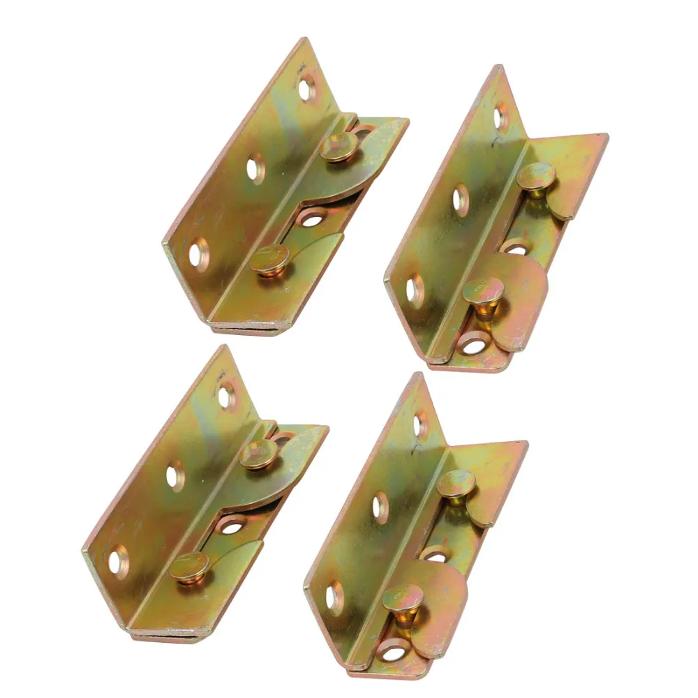 

uxcell Iron, Zinc Plated 79mmx25mmx23mm Screw Fixed Bed Hinge Rail Brackets Connecting Fittings Bronze Tone 4 Sets Hot Sale