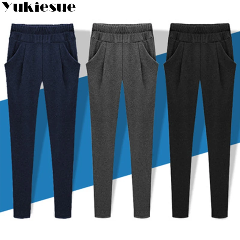 Брюки Капри женские зимние с высокой талией эластичные|Брюки| |