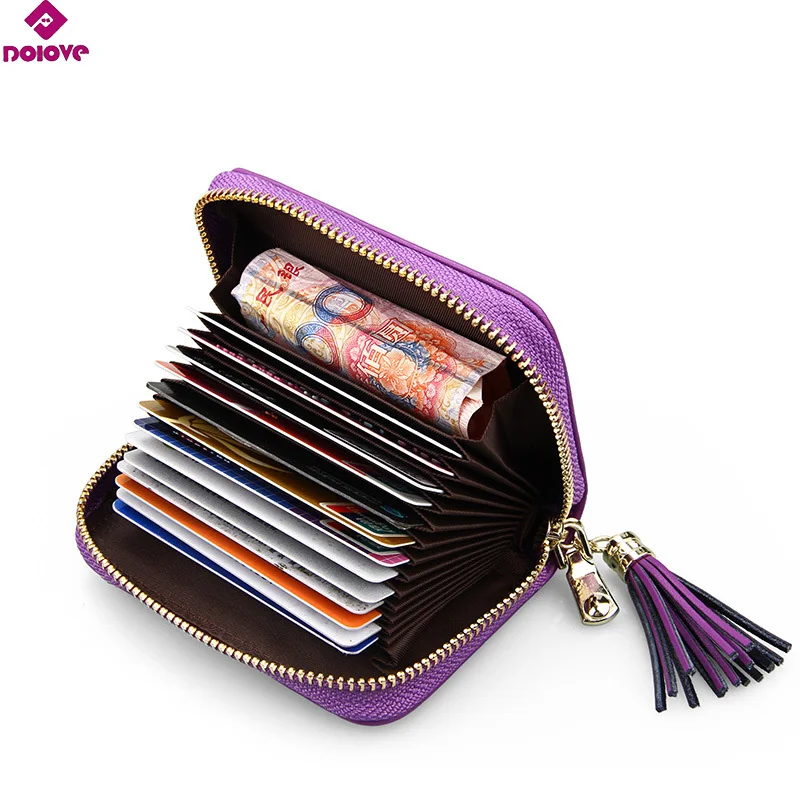 DOLOVE брендовая модная сумка для карт с кисточкой кожаный держатель кредитных