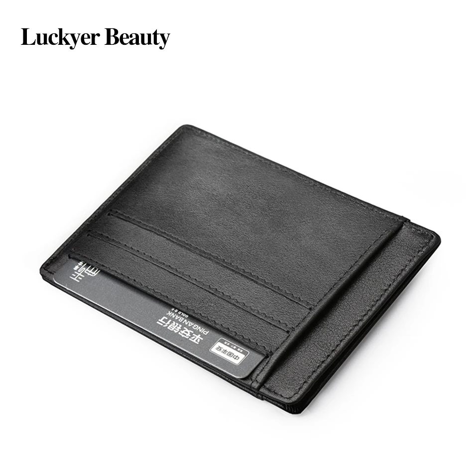 LUCKYER BEAUTY 2019 новый дизайн тонкий держатель для карт высокое качество натуральная