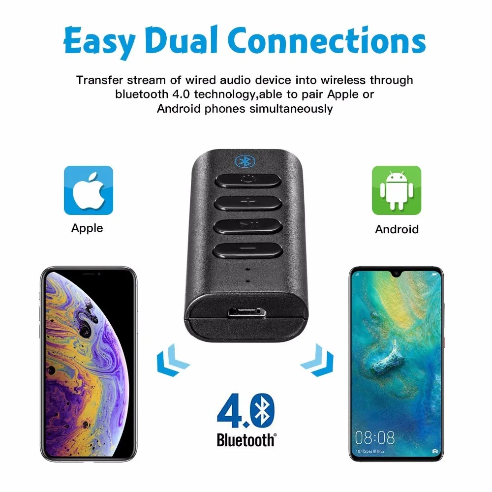 Bluetooth-адаптер для наушников 3 5 мм беспроводной аудиоприемник адаптер с зажимом