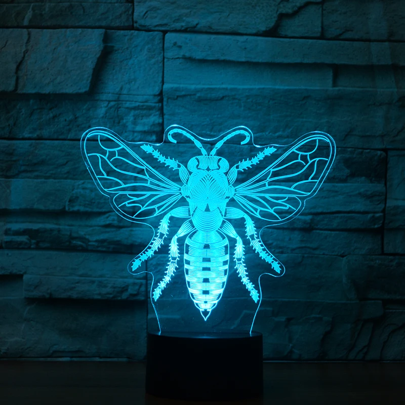 С принтом в виде медоносной пчелы 7 Цвет изменение ночной Светильник