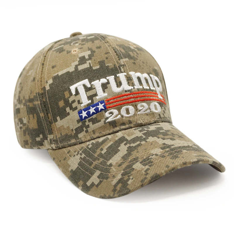 Новое поступление, камуфляжная бейсболка Trump, мужская шляпа с большой вышивкой, Спортивная камуфляжная армейская Кепка-бейсболка
