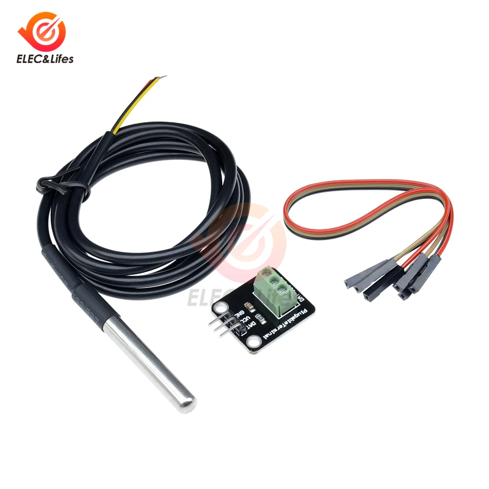 

DS18B20 Waterproof Temperature Sensor Probe Module DIY KIT Plugable Terminal Adapter with Cable for Arduino Raspberry Pi