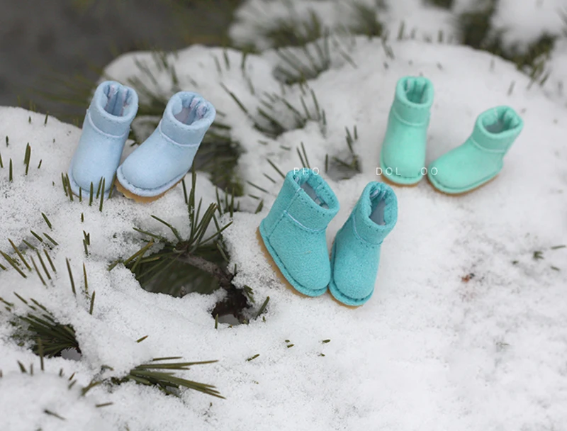 

1 Pair Blyth Macaron Color Snow Boots Cute Shoe for Blyth Azone Dal MMK Lati JB OB24 Holala 1/6 Dolls accessories shoes for doll