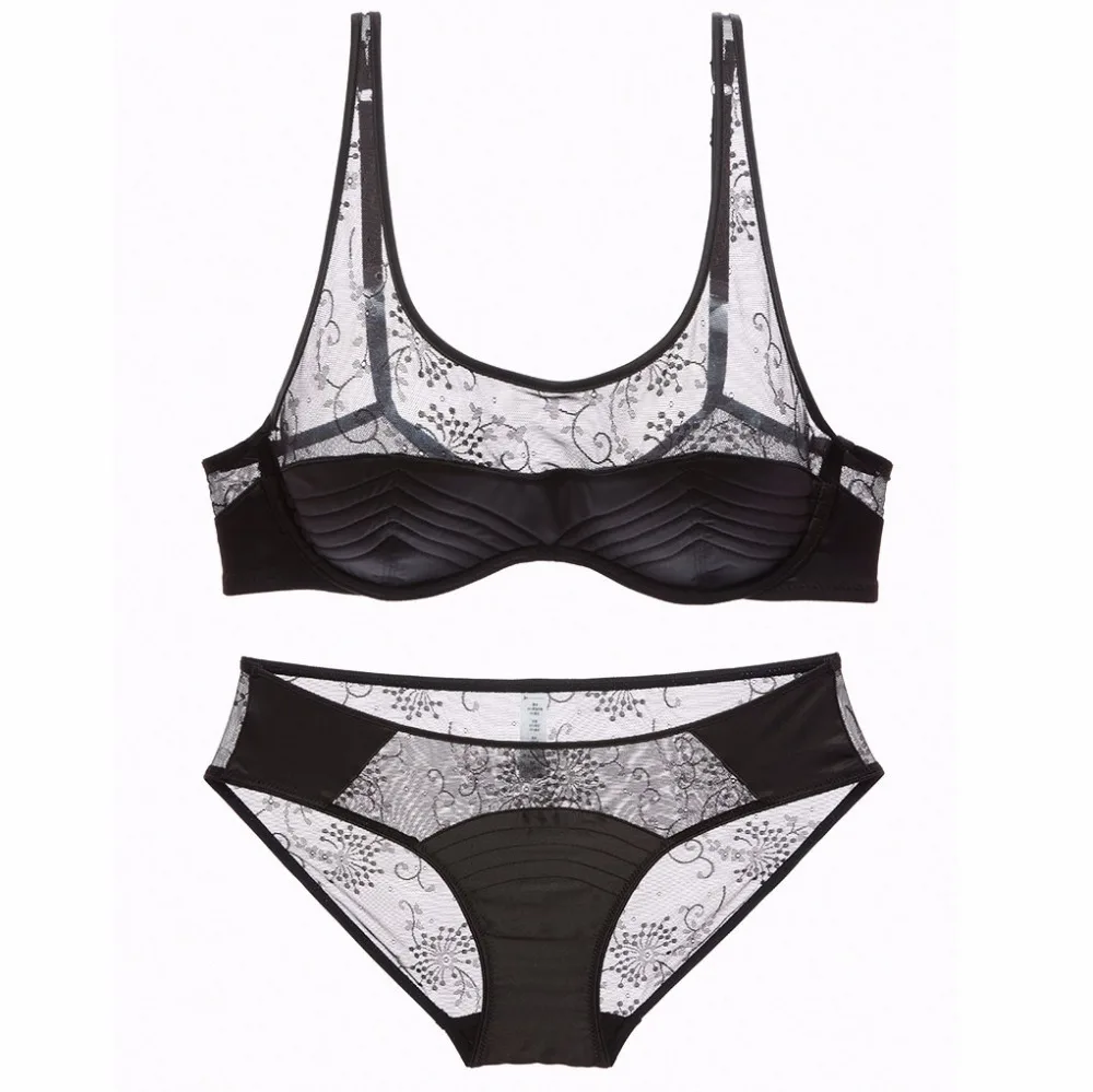 2017 комплект сексуального белья полупрозрачный нижнего Женский хлопковый набор