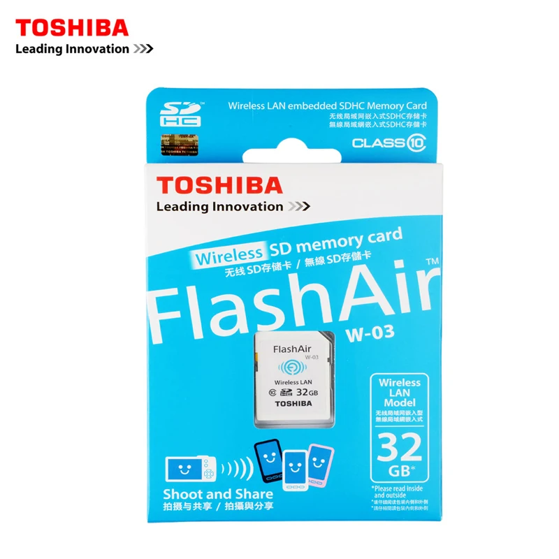Toshiba W-03 Wi-Fi SD Card 16 ГБ 32 SDHC Class 10 UHS-я карта флэш-памяти карты для цифровых Камера |
