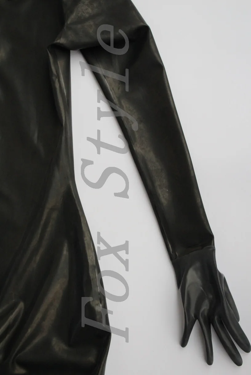 Черные латексные перчатки на молнии с полным покрытием catsuit | Тематическая одежда