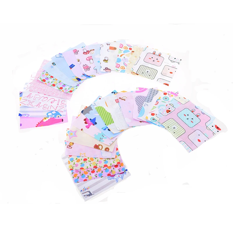 Партиями по 30 шт./лот 10x10 см разные цвета саржевая хлопковая ткань с принтом в