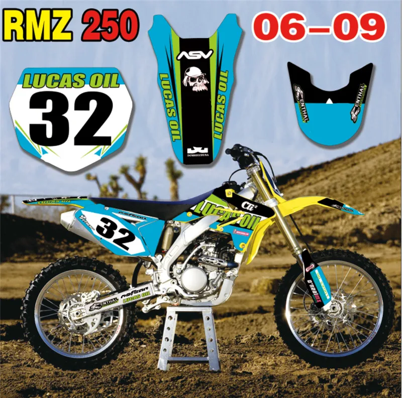 Пользовательские номерные знаки фоны графические наклейки и для SUZUKI RMZ250 RMZ 250 2006