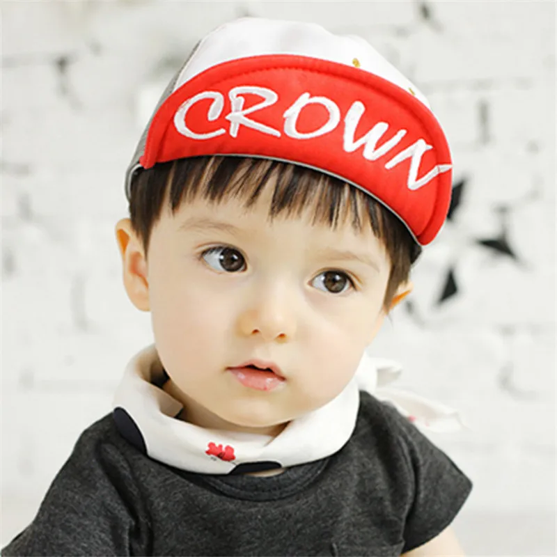 Retail 0-4 years 50CM baseball cap hats crown print touca baby children infant gorras head beanies bebes kids spring fall | Детская
