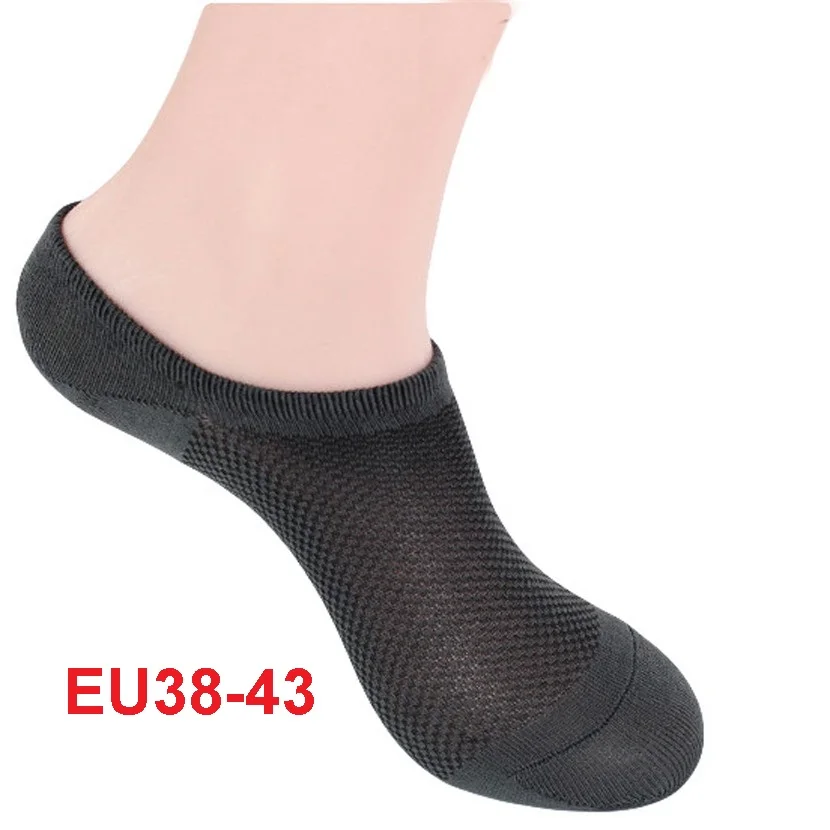 dark grey EU38-43 5 пар/лот, мужские носки,, классические мужские короткие носки из бамбукового волокна и хлопка, невидимые мужские носки, тапочки с закрытым носком - Цвет: dark grey EU38-43