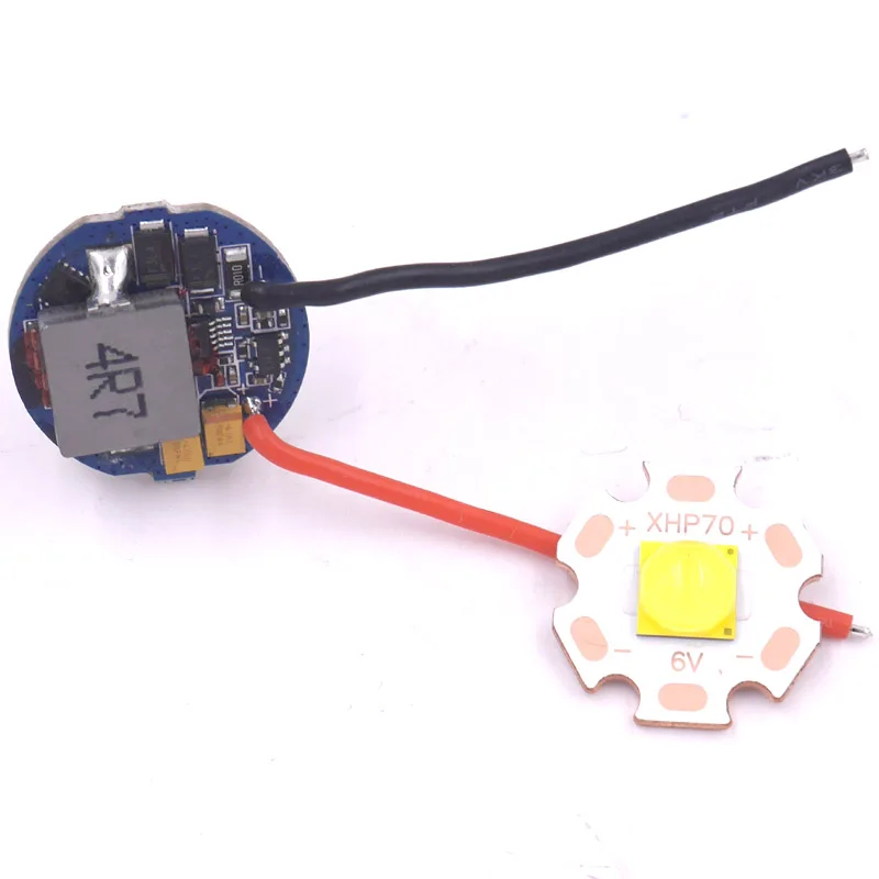 22 мм 5,6 V-12,8 V CREE XHP70 XHP70.2 6-режимный 6V Выход монтажная плата драйвера+ 20 мм CREE XHP70.2 6500 м/5000 K/4000 K/3000 K светодиодный излучатель