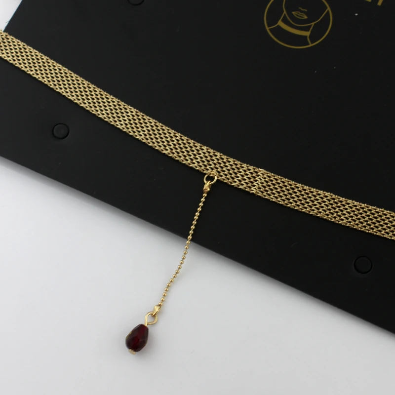 BigBing ювелирные изделия Золотая цепь кристалл кулон колье ожерелье оптом S256 |