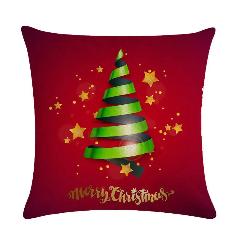 Наволочка зеленая Рождественская елка на подушки для дивана и автомобиля
