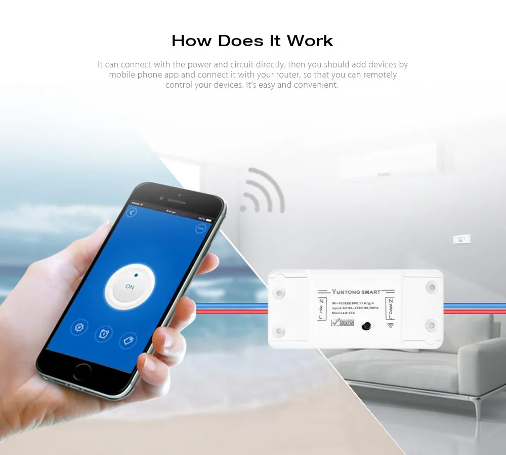 Беспроводной Wifi переключатель для интеллектуальное реле домашней автоматизации