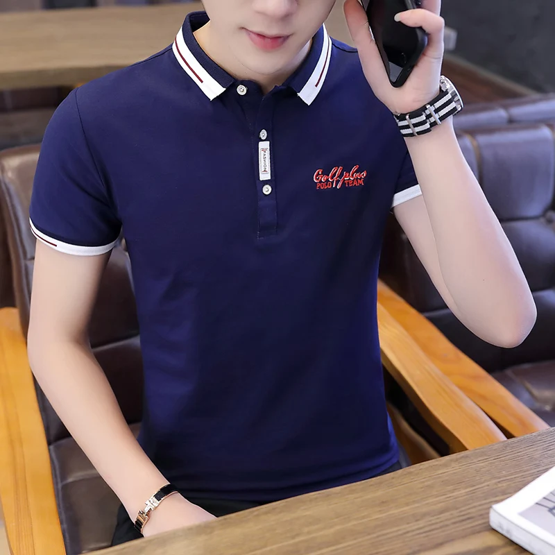 Men's short-sleeved Korean version of the trend summer men's Polo shirt autumn clothes | Мужская одежда