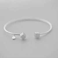 new fashion silver plated jewelry square love lettering accessories female personality opening bracelet sl031
