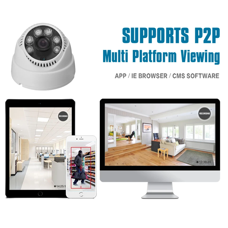 Камера видеонаблюдения BESDER сетевая Инфракрасная камера с широким углом обзора 2 8