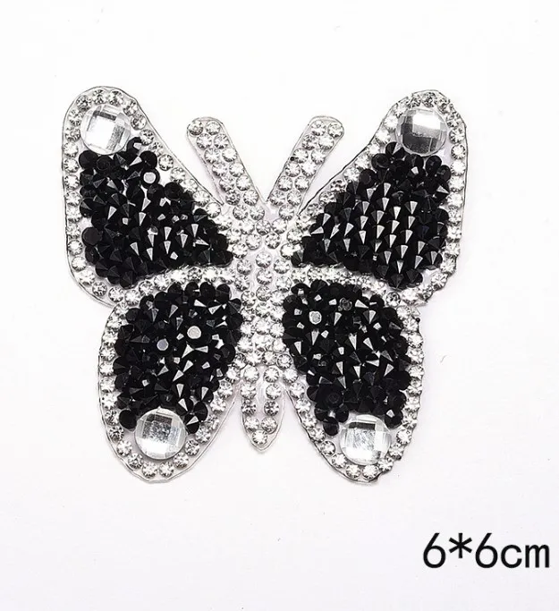 3 шт. Стразы с бабочкой патчи для утюга одежды шляп сделай сам Алмазный черный