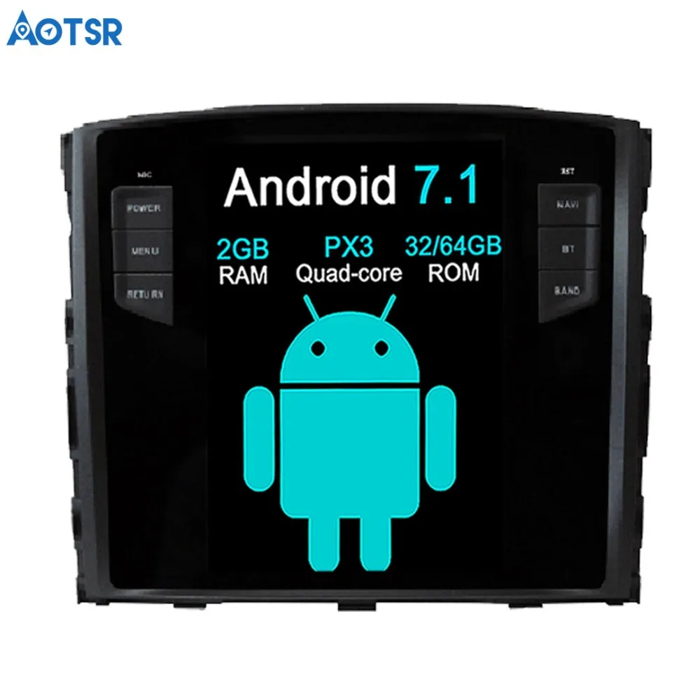 Aotsr Android 7 1 Tesla стиль автомобиля нет dvd плеер gps навигация для MITSUBISHI PAJERO V97 V93 Shogun Montero