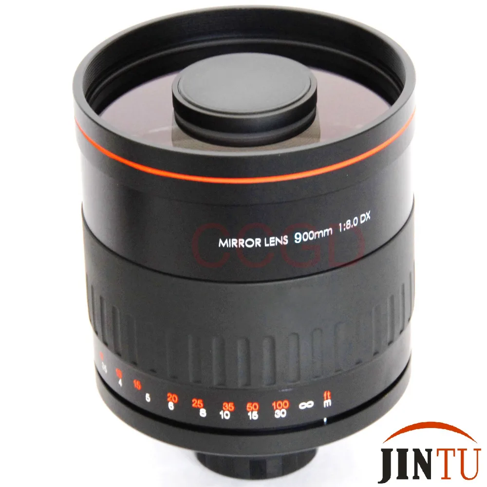 Зеркальный объектив JINTU 900 мм f/8 HD с кожаным чехлом + адаптер T2 для камеры SONY alpha A230