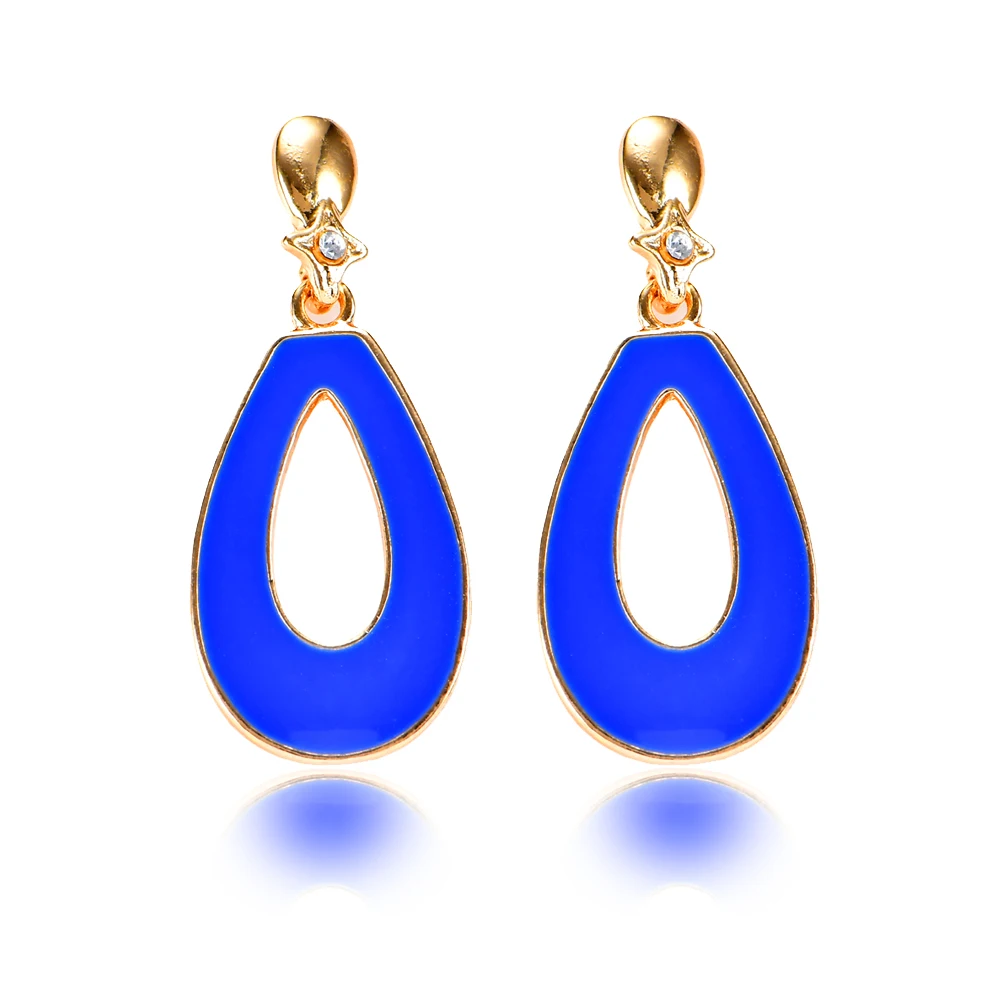 2018 белая эмаль кристалл Длинные Висячие Серьги капли воды Форма для Для женщин