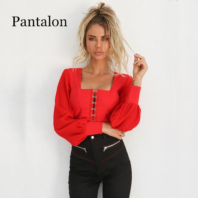 Pantalon выдалбливают пояса блузка Топ Для женщин рубашка Slash шеи черный белый цвет