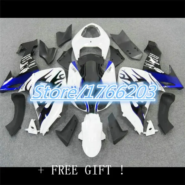 

ABS high grade bodywork fairings for Kawasaki Ninja ZX-10R 2006 2007 ZX10R 06 07 ZX 10R custom blue white black fairing