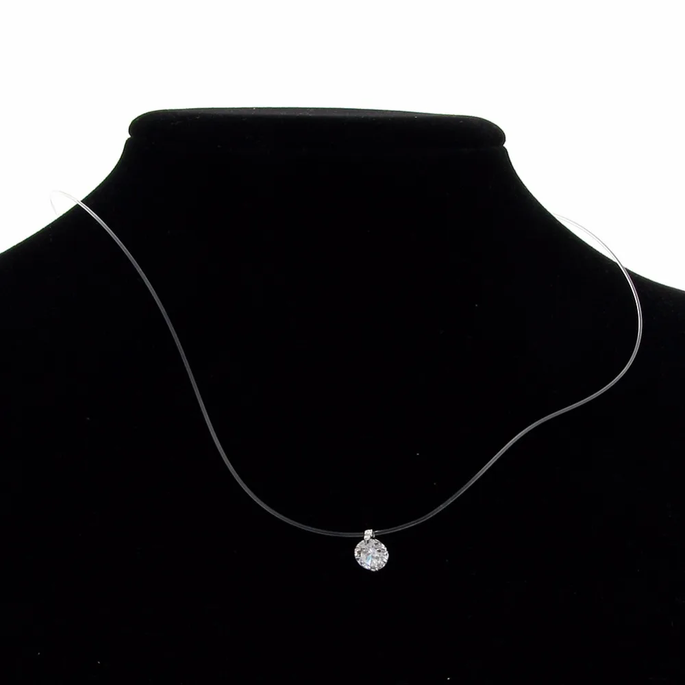 1 шт. модное креативное прозрачное ожерелье в виде лески со стразами женское