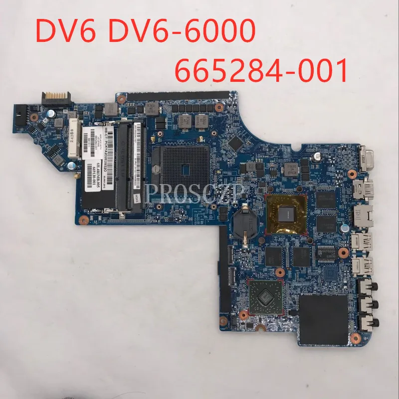 Бесплатная доставка материнской платы для ноутбука DV6 DV6-6000 665284-001 665284-501 665284-601 HD6750M