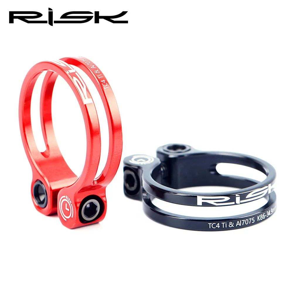 

Risk 31.8mm 34.9mm Bicycle Seat Post Clamp-SL Titanium Alloy 3 Colors MTB Road Bike Seatpost Clamps Clamping Clip Bike Parts