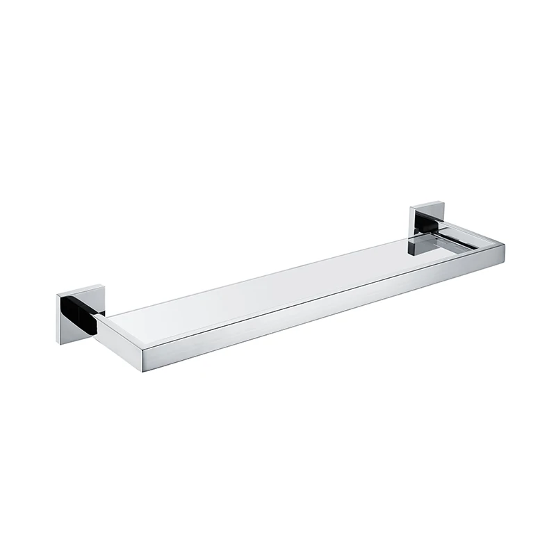 1pcs SUS 304 стеклянная полка из нержавеющей стали для ванной комнаты настенная стеклянная вешалка для полотенец полированная стойка вешалок для полотенец - Цвет: 1pcs