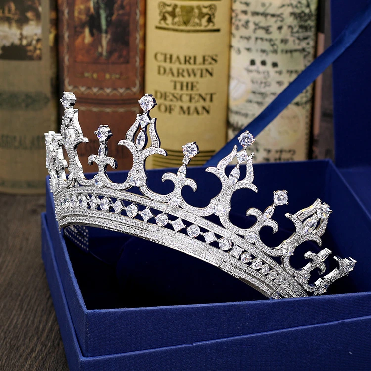 Микро инкрустированная тиара из фианита роскошная циркониевая Корона свадебные