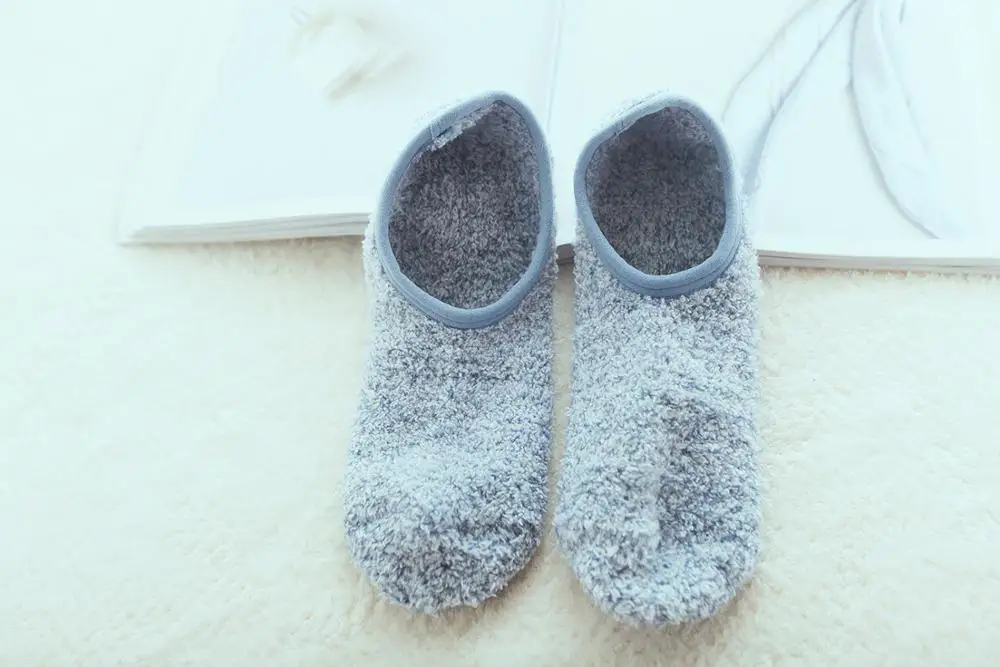 La maxza коралловый флис сплошной цвет теплые домашние женские носки Meias забавные