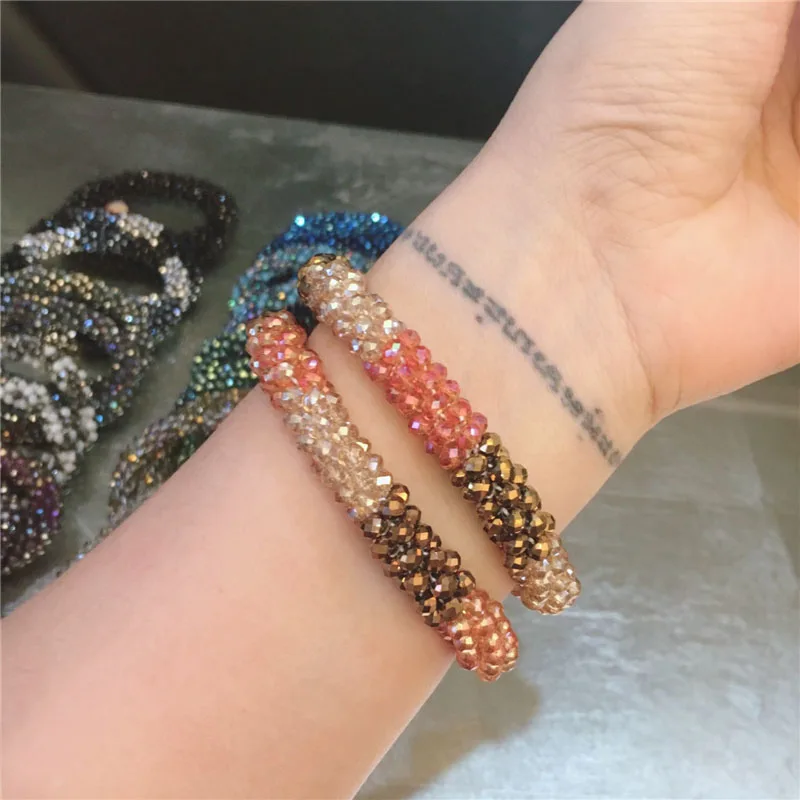 Miasol Boho эластичные браслеты и браслеты для женщин, винтажные растягивающиеся богемные женские браслеты из хрустального стекла с бусинами, вечерние ювелирные изделия